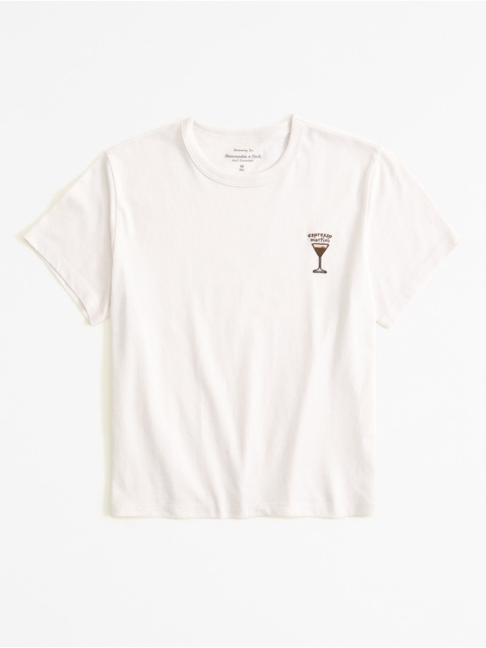 Abercrombie Espresso Martini Graphic T-Shirt L embroidered baby tee